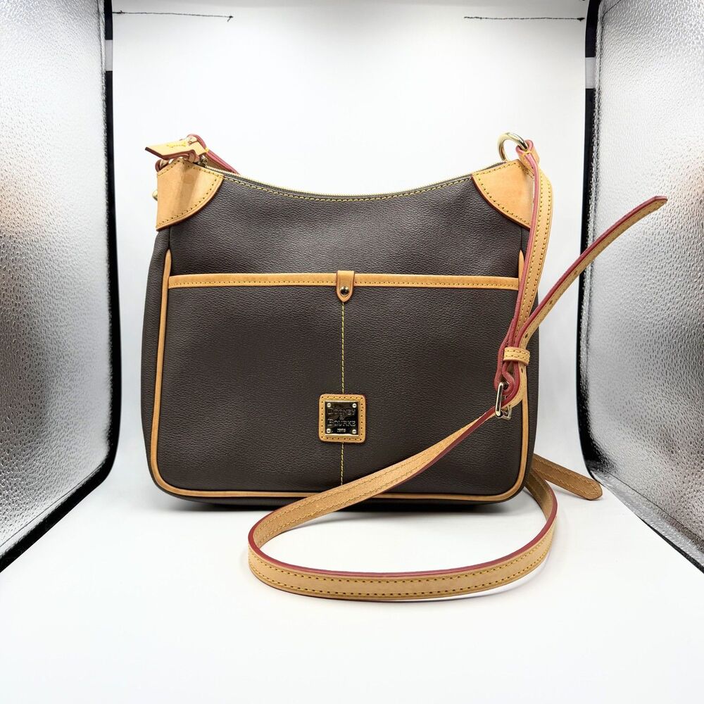 Dooney & Bourke Pebble Grain Kimberly Brown Leather Crossbody Bag - Picture 2 of 16